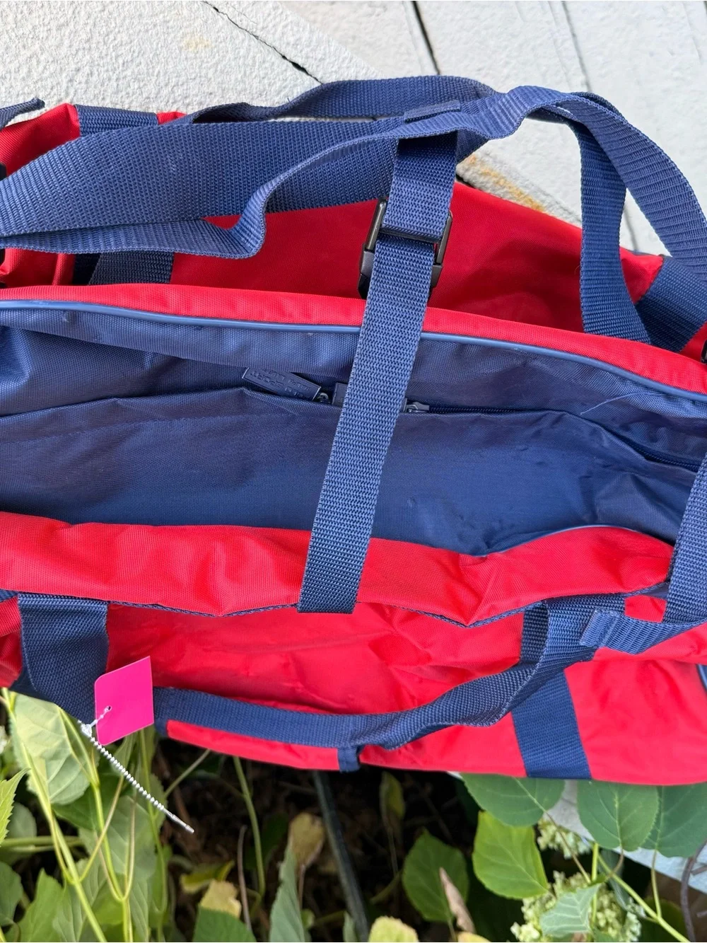 Vintage Polo by Ralph Lauren Red & Navy Duffel Bag/Gym Bag